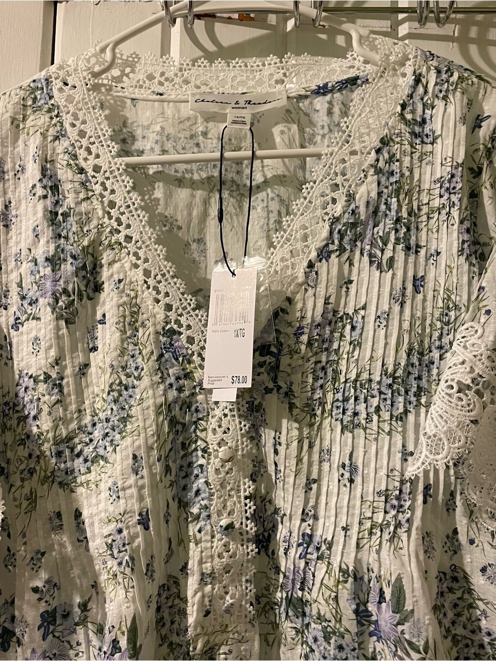CHELSEA & THEODORE blouse 1X NWT - Picture 4 of 10